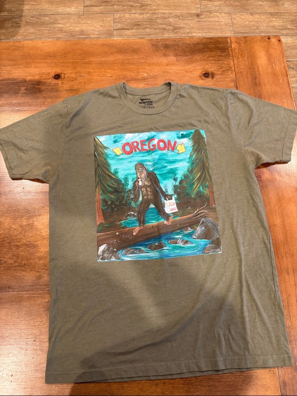 Oregon Bigfoot Graphic Tee - Olive Green
